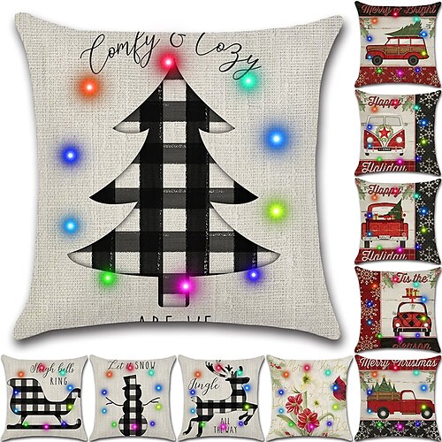 Christmas LED Lights Throw Pillow Cover 1PC Tree Soft Decorative Square Cushion Pillowcase for Bedroom Livingroom Sofa Couch Chair Superior Quality
Christmas LED Lights Throw Pillow Cover 1PC Tree Soft Decorative Square Cushion Pillowcase for Bedroom Livingroom Sofa Couch Chair Superior Quality