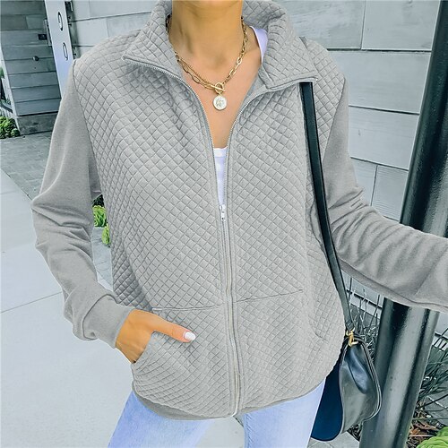 Women's Winter Jacket Active Chic & Modern Comfortable Street Style Zipper Pocket Outdoor Daily Wear Vacation Going out Polyester Coat Winter Fall Black Army Green Gray Zipper Turndown Regular Fit S
Women's Winter Jacket Active Chic & Modern Comfortable Street Style Zipper Pocket Outdoor Daily Wear Vacation Going out Polyester Coat Winter Fall Black Army Green Gray Zipper Turndown Regular Fit S