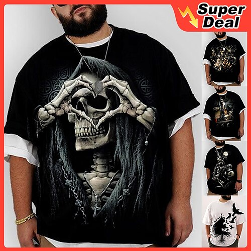 Men's Plus Size T shirt Tee Big and Tall Skull Crew Neck Short Sleeve Spring & Summer Basic Designer Classic Comfortable Street Casual Tops
Men's Plus Size T shirt Tee Big and Tall Skull Crew Neck Short Sleeve Spring & Summer Basic Designer Classic Comfortable Street Casual Tops