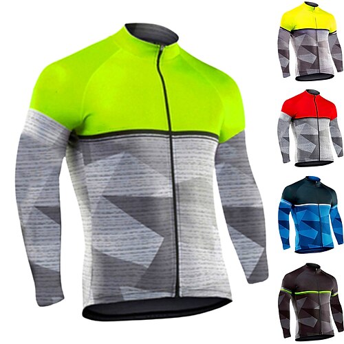 21Grams Men's Cycling Jersey Long Sleeve Bike Jersey Top with 3 Rear Pockets Mountain Bike MTB Road Bike Cycling Breathable Quick Dry Moisture Wicking Reflective Strips Black Green Yellow Spandex
21Grams Men's Cycling Jersey Long Sleeve Bike Jersey Top with 3 Rear Pockets Mountain Bike MTB Road Bike Cycling Breathable Quick Dry Moisture Wicking Reflective Strips Black Green Yellow Spandex