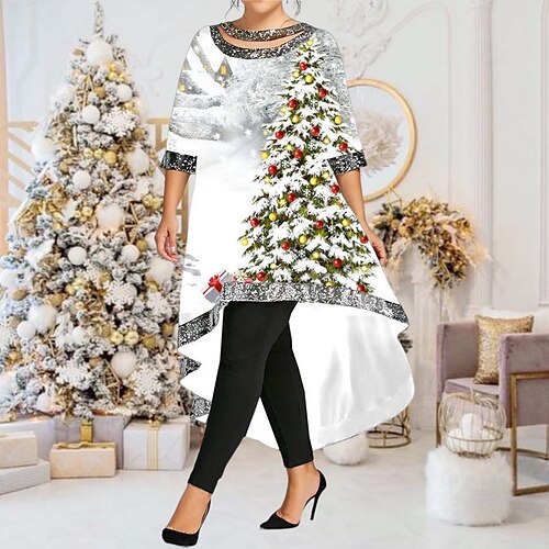 Women's Plus Size Christmas Dress Casual Dress Snowman Boat Neck Half Sleeve Winter Fall Casual Maxi long Dress Daily Dress
Women's Plus Size Christmas Dress Casual Dress Snowman Boat Neck Half Sleeve Winter Fall Casual Maxi long Dress Daily Dress