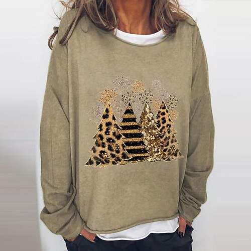 Women's Sweatshirt Pullover Basic Blue Purple Red Leopard Christmas Tree Snowflake Christmas Round Neck Long Sleeve S M L XL 2XL 3XL
Women's Sweatshirt Pullover Basic Blue Purple Red Leopard Christmas Tree Snowflake Christmas Round Neck Long Sleeve S M L XL 2XL 3XL