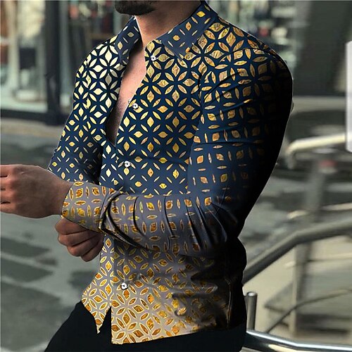 Men's Shirt Floral Graphic Prints Geometry Turndown Gold Gray 3D Print Outdoor Street Long Sleeve Button-Down Print Clothing Apparel Fashion Designer Casual Soft
Men's Shirt Floral Graphic Prints Geometry Turndown Gold Gray 3D Print Outdoor Street Long Sleeve Button-Down Print Clothing Apparel Fashion Designer Casual Soft