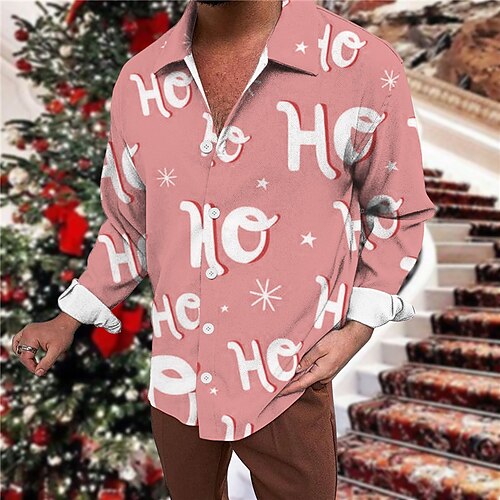 Men's Shirt Letter Graphic Prints Turndown Blue Pink 3D Print Christmas Street Long Sleeve Button-Down Print Clothing Apparel Fashion Designer Casual Soft
Men's Shirt Letter Graphic Prints Turndown Blue Pink 3D Print Christmas Street Long Sleeve Button-Down Print Clothing Apparel Fashion Designer Casual Soft