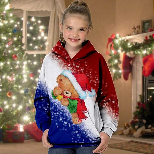 Kids Girls' Ugly Christmas Hoodie Bear Christmas Gifts Long Sleeve Pocket Cute 7-13 Years Winter Blue Wine
Kids Girls' Ugly Christmas Hoodie Bear Christmas Gifts Long Sleeve Pocket Cute 7-13 Years Winter Blue Wine