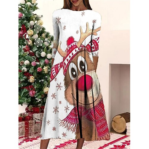 Women's Christmas Casual Dress Shift Dress Midi Dress Blue Light Green Dark Blue 3/4 Length Sleeve Elk Ruched Winter Fall Autumn Fashion Daily 2022 S M L XL XXL 3XL
Women's Christmas Casual Dress Shift Dress Midi Dress Blue Light Green Dark Blue 3/4 Length Sleeve Elk Ruched Winter Fall Autumn Fashion Daily 2022 S M L XL XXL 3XL