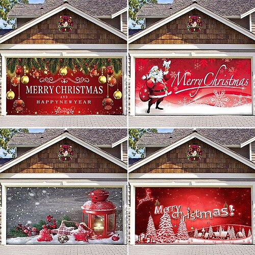 

рождественская ткань для фона, наружная наклейка на дверь гаража, гобелен, ткань, украшение для праздничной вечеринки, подходящая висящая ткань, большой размер