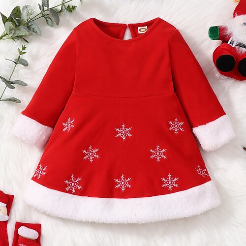 Kids Girls' Christmas Dress Snowman A Line Dress Above Knee Dress Christmas Gifts Cotton Crew Neck Long Sleeve Active Dress 3-7 Years Winter Red
Kids Girls' Christmas Dress Snowman A Line Dress Above Knee Dress Christmas Gifts Cotton Crew Neck Long Sleeve Active Dress 3-7 Years Winter Red