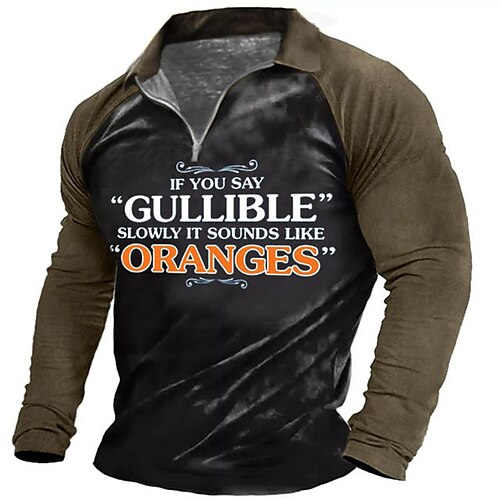 Men's Collar Polo Shirt Golf Shirt Letter Graphic Prints Turndown Blue Khaki Brown Gray 3D Print Outdoor Street Long Sleeve Zipper Print Clothing Apparel Fashion Designer Casual Soft
Men's Collar Polo Shirt Golf Shirt Letter Graphic Prints Turndown Blue Khaki Brown Gray 3D Print Outdoor Street Long Sleeve Zipper Print Clothing Apparel Fashion Designer Casual Soft