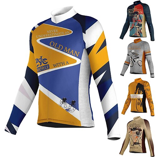 Men's Cycling Jersey Long Sleeve Bike Jersey Top with 3 Rear Pockets Mountain Bike MTB Road Bike Cycling Breathable Quick Dry Moisture Wicking Reflective Strips Dark Blue Orange Brown Graphic Spandex
Men's Cycling Jersey Long Sleeve Bike Jersey Top with 3 Rear Pockets Mountain Bike MTB Road Bike Cycling Breathable Quick Dry Moisture Wicking Reflective Strips Dark Blue Orange Brown Graphic Spandex