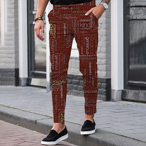 Men's Joggers Chinos Trousers Chino Pants Pocket 3D Print Letter Graphic Prints Comfort Soft Office Daily Basic Fashion Black Wine
Men's Joggers Chinos Trousers Chino Pants Pocket 3D Print Letter Graphic Prints Comfort Soft Office Daily Basic Fashion Black Wine