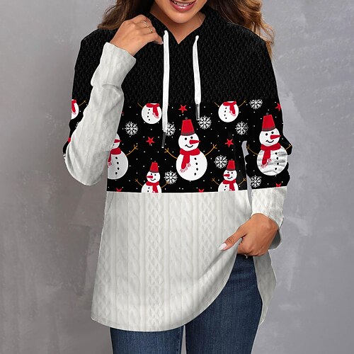 Women's Hoodie Sweatshirt Pullover Basic Black Color Block Snowman Christmas Hoodie Long Sleeve S M L XL 2XL
Women's Hoodie Sweatshirt Pullover Basic Black Color Block Snowman Christmas Hoodie Long Sleeve S M L XL 2XL