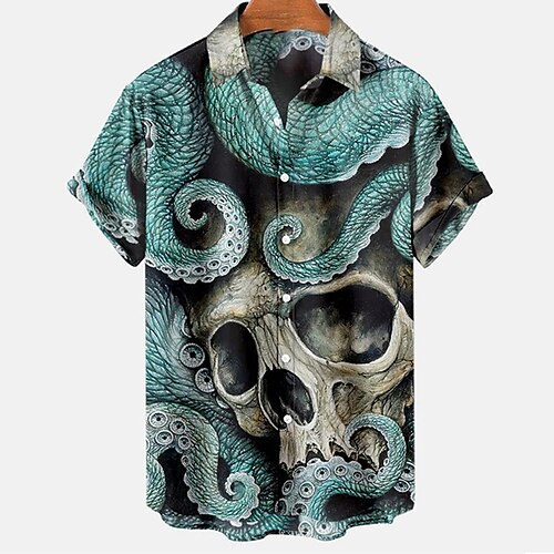 Men's Shirt Skull Graphic Prints Octopus Turndown Blue 3D Print Outdoor Street Short Sleeves Button-Down Print Clothing Apparel Fashion Designer Casual Soft
Men's Shirt Skull Graphic Prints Octopus Turndown Blue 3D Print Outdoor Street Short Sleeves Button-Down Print Clothing Apparel Fashion Designer Casual Soft