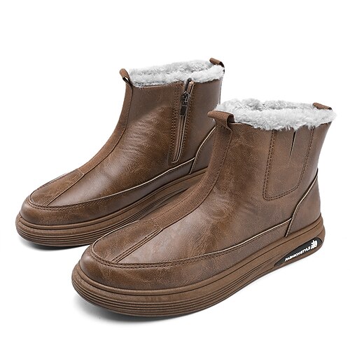 Men's Boots Snow Boots Winter Boots Fleece lined Casual Classic Outdoor Daily PU Booties / Ankle Boots Black Khaki Winter Fall
Men's Boots Snow Boots Winter Boots Fleece lined Casual Classic Outdoor Daily PU Booties / Ankle Boots Black Khaki Winter Fall