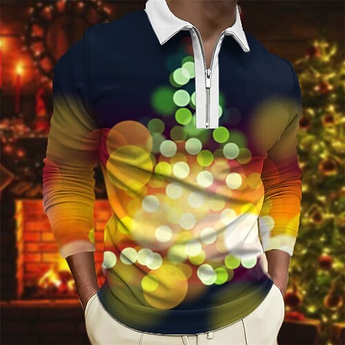 Men's Collar Polo Shirt Golf Shirt Gradient Graphic Prints Turndown Navy Blue 3D Print Christmas Street Long Sleeve Zipper Print Clothing Apparel Fashion Designer Casual Soft
Men's Collar Polo Shirt Golf Shirt Gradient Graphic Prints Turndown Navy Blue 3D Print Christmas Street Long Sleeve Zipper Print Clothing Apparel Fashion Designer Casual Soft