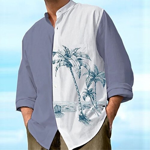 Men's Shirt Coconut Tree Graphic Prints Stand Collar Blue 3D Print Outdoor Daily Short Sleeve Button-Down Print Clothing Apparel Tropical Fashion Hawaiian
Men's Shirt Coconut Tree Graphic Prints Stand Collar Blue 3D Print Outdoor Daily Short Sleeve Button-Down Print Clothing Apparel Tropical Fashion Hawaiian