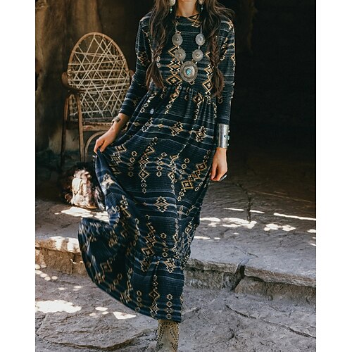 Women's Sheath Dress Long Dress Maxi Dress Dark Blue Long Sleeve Graphic Print Winter Fall Autumn Crew Neck Fashion Daily 2022 S M L XL 2XL 3XL
Women's Sheath Dress Long Dress Maxi Dress Dark Blue Long Sleeve Graphic Print Winter Fall Autumn Crew Neck Fashion Daily 2022 S M L XL 2XL 3XL