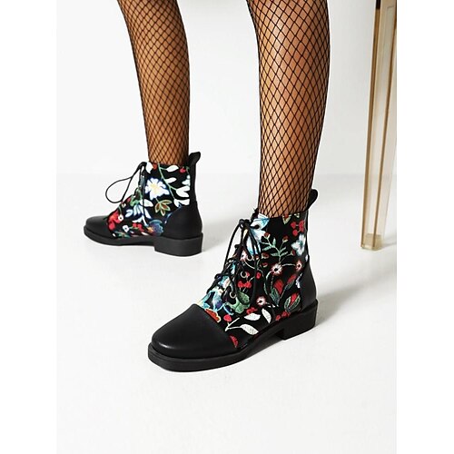 40-48 college style european and american foreign trade flat casual flower color matching lace ladies short boots martin boots w219
40-48 college style european and american foreign trade flat casual flower color matching lace ladies short boots martin boots w219