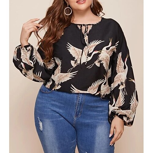 Women's Plus Size Tops Blouse Animal Print Long Sleeve Crew Neck Fashion Modern Vacation Going out Polyester Winter Fall Black
Women's Plus Size Tops Blouse Animal Print Long Sleeve Crew Neck Fashion Modern Vacation Going out Polyester Winter Fall Black