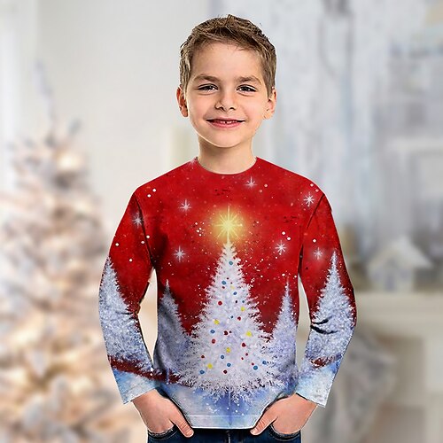 Toddler Boys Christmas T shirt Tee Tree Ugly Christmas Long Sleeve Crewneck Children Top Casual 3D Print Cute Daily Winter Fall Red 7-13 Years
Toddler Boys Christmas T shirt Tee Tree Ugly Christmas Long Sleeve Crewneck Children Top Casual 3D Print Cute Daily Winter Fall Red 7-13 Years