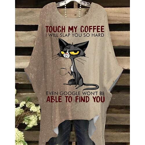 Women's T shirt Tee khaki Animal Cat Print Half Sleeve Daily Active Streetwear Vintage Crew Neck Plus Size Dolman Sleeve XL
Women's T shirt Tee khaki Animal Cat Print Half Sleeve Daily Active Streetwear Vintage Crew Neck Plus Size Dolman Sleeve XL