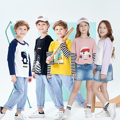 Kids Boys T shirt Tee Cartoon Stripe Long Sleeve Children Top Casual Fashion Daily Winter Fall Light Blue 7-13 Years
Kids Boys T shirt Tee Cartoon Stripe Long Sleeve Children Top Casual Fashion Daily Winter Fall Light Blue 7-13 Years