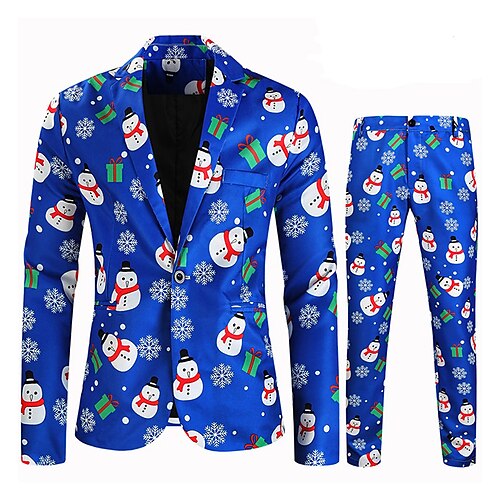 Royal Blue Men's Christmas Suits 2 Piece Snowman Standard Fit Single Breasted One-button 2022
Royal Blue Men's Christmas Suits 2 Piece Snowman Standard Fit Single Breasted One-button 2022