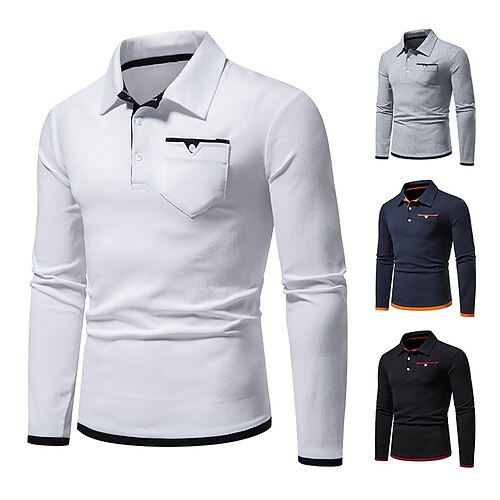 Men's Collar Polo Shirt Golf Shirt Solid Colored Turndown Black Light gray Navy Blue White Casual Daily Long Sleeve Button-Down Clothing Apparel Cotton Fashion Streetwear Sportswear
Men's Collar Polo Shirt Golf Shirt Solid Colored Turndown Black Light gray Navy Blue White Casual Daily Long Sleeve Button-Down Clothing Apparel Cotton Fashion Streetwear Sportswear