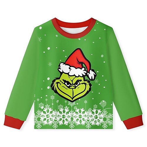 Toddler Boys Christmas Grinch T shirt Tee Cartoon Long Sleeve Children Top Outdoor Fashion Daily Winter Fall Green 3-7 Years
Toddler Boys Christmas Grinch T shirt Tee Cartoon Long Sleeve Children Top Outdoor Fashion Daily Winter Fall Green 3-7 Years
