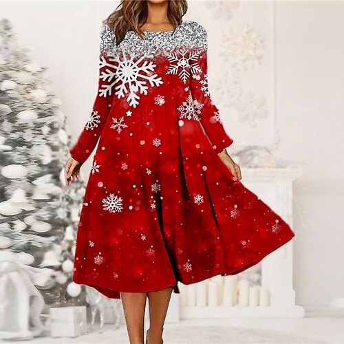 Women's Casual Dress Shift Dress Midi Dress Midi Dress Green Blue Wine 3/4 Length Sleeve Snowflake Ruched Winter Fall Spring Crew Neck Fashion Christmas Daily 2022 S M L XL XXL 3XL
Women's Casual Dress Shift Dress Midi Dress Midi Dress Green Blue Wine 3/4 Length Sleeve Snowflake Ruched Winter Fall Spring Crew Neck Fashion Christmas Daily 2022 S M L XL XXL 3XL
