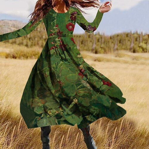 Women's Casual Dress Swing Dress Midi Dress Green Long Sleeve Floral Pocket Winter Fall Spring Crew Neck Fashion Daily Weekend 2022 S M L XL XXL 3XL
Women's Casual Dress Swing Dress Midi Dress Green Long Sleeve Floral Pocket Winter Fall Spring Crew Neck Fashion Daily Weekend 2022 S M L XL XXL 3XL