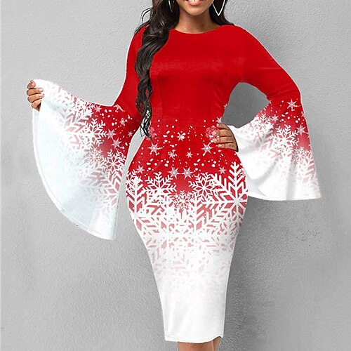 Women's Work Dress Sheath Dress Midi Dress Black And White Green Black Long Sleeve Floral Print Winter Fall Spring Crew Neck Fashion Christmas 2022 S M L XL 2XL 3XL
Women's Work Dress Sheath Dress Midi Dress Black And White Green Black Long Sleeve Floral Print Winter Fall Spring Crew Neck Fashion Christmas 2022 S M L XL 2XL 3XL