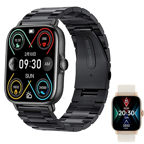 

iMosi Smart Watch 1.81 inch Smartwatch Fitness Running Watch Bluetooth Pedometer Call Reminder Sleep Tracker Compatible with Android iOS Women Men Waterproof Long Standby Hands-Free Calls