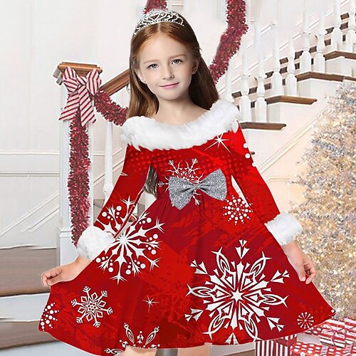 Kids Girls' Christmas Dress Snowflake Casual Dress Above Knee Dress Christmas Gifts Fur Trim Crew Neck Long Sleeve Adorable Dress 2-13 Years Winter Wine Red
Kids Girls' Christmas Dress Snowflake Casual Dress Above Knee Dress Christmas Gifts Fur Trim Crew Neck Long Sleeve Adorable Dress 2-13 Years Winter Wine Red