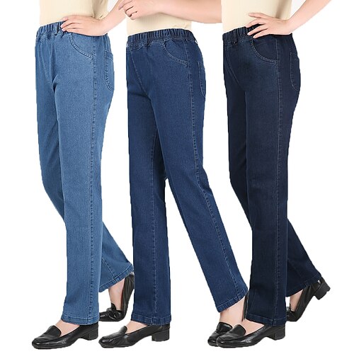 Women's Pants Trousers Jeans Elastic Waist Loose Jeans Classic Modern Regular Spring & Fall Blue Dark Blue Light Blue
Women's Pants Trousers Jeans Elastic Waist Loose Jeans Classic Modern Regular Spring & Fall Blue Dark Blue Light Blue