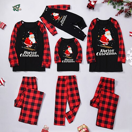 Jul Pyjamas Familie udseende Ternet Bogstaver julemanden Hjem Rød Langærmet Basale Matchende tøj
Jul Pyjamas Familie udseende Ternet Bogstaver julemanden Hjem Rød Langærmet Basale Matchende tøj