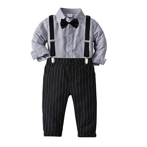 2 deler Baby Gutt Skjorte og bukse Antrekk Helfarge Stripe Langermet Sett utendørs Grunnleggende Mote Høst Vår 3-7 år Svart Blå
2 deler Baby Gutt Skjorte og bukse Antrekk Helfarge Stripe Langermet Sett utendørs Grunnleggende Mote Høst Vår 3-7 år Svart Blå