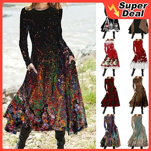 Women's Casual Dress Swing Dress Midi Dress Blue Yellow Rainbow Long Sleeve Color Gradient Pocket Print Winter Fall Crew Neck Vacation Casual Fall Dress 2022 S M L XL XXL 3XL
Women's Casual Dress Swing Dress Midi Dress Blue Yellow Rainbow Long Sleeve Color Gradient Pocket Print Winter Fall Crew Neck Vacation Casual Fall Dress 2022 S M L XL XXL 3XL