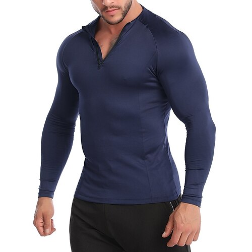 Men's Workout Shirt Running Shirt Half Zip Long Sleeve Top Athletic Athleisure Winter Breathable Quick Dry Soft Running Jogging Training Sportswear Activewear Solid Colored Black Dark Blue Military
Men's Workout Shirt Running Shirt Half Zip Long Sleeve Top Athletic Athleisure Winter Breathable Quick Dry Soft Running Jogging Training Sportswear Activewear Solid Colored Black Dark Blue Military