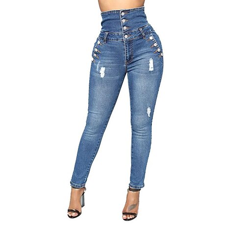 Women's Tapered pants Jeggings Denim Blue High Waist Streetwear Casual Going out Casual Daily Pocket Full Length Outdoor Solid Colored S M L XL 2XL
Women's Tapered pants Jeggings Denim Blue High Waist Streetwear Casual Going out Casual Daily Pocket Full Length Outdoor Solid Colored S M L XL 2XL