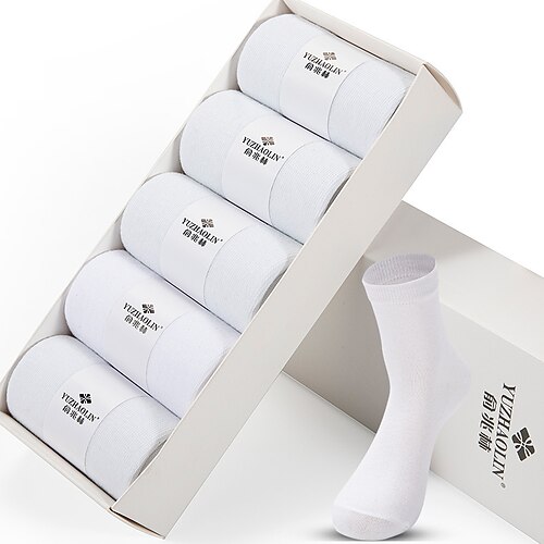 Men's 5 Pairs Socks Sport Socks / Athletic Socks Crew Socks Casual Socks Black White Color Cotton Solid Colored Casual Daily Sports Medium Spring, Fall, Winter, Summer Fashion Comfort
Men's 5 Pairs Socks Sport Socks / Athletic Socks Crew Socks Casual Socks Black White Color Cotton Solid Colored Casual Daily Sports Medium Spring, Fall, Winter, Summer Fashion Comfort