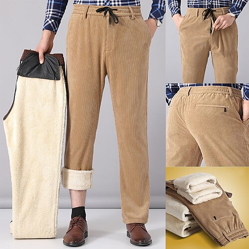 Men's Sherpa Corduroy Pants Winter Pants Trousers Casual Pants Pocket Drawstring Elastic Waist Solid Color Comfort Warm Casual Daily Going out Corduroy Stylish Simple Smoky gray Black High Waist
Men's Sherpa Corduroy Pants Winter Pants Trousers Casual Pants Pocket Drawstring Elastic Waist Solid Color Comfort Warm Casual Daily Going out Corduroy Stylish Simple Smoky gray Black High Waist