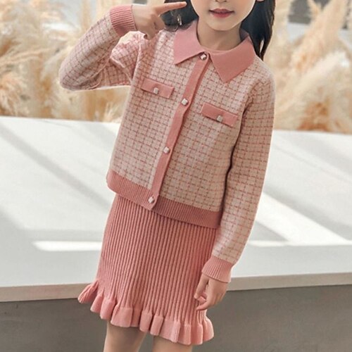 2 Pieces Kids Girls' Plaid Ruched Dress Suits Set Long Sleeve Fashion Party 3-7 Years Winter Black Pink Red
2 Pieces Kids Girls' Plaid Ruched Dress Suits Set Long Sleeve Fashion Party 3-7 Years Winter Black Pink Red