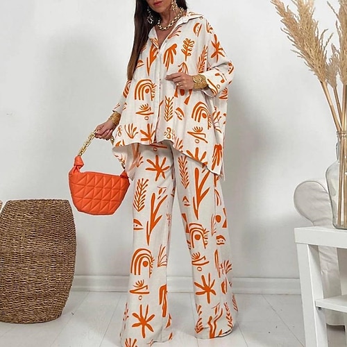 Women's Shirt Pants Sets Pants Trousers Streetwear Green Black Holiday Weekend Floral Print Shirt Collar S M L XL
Women's Shirt Pants Sets Pants Trousers Streetwear Green Black Holiday Weekend Floral Print Shirt Collar S M L XL