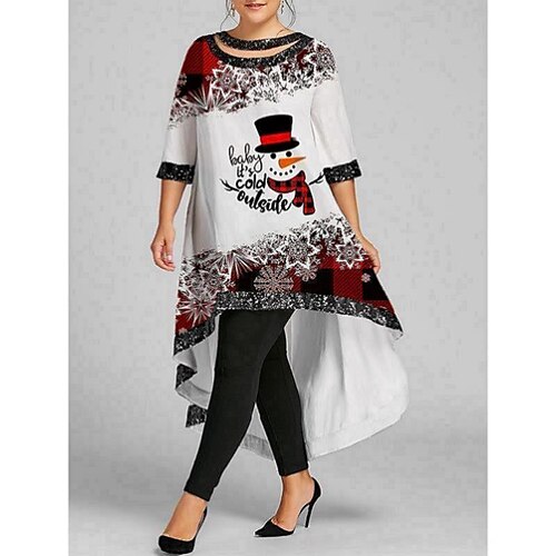 Women's Plus Size Christmas Dress Graphic Crew Neck Half Sleeve Winter Fall Fashion Casual Festival Maxi long Dress Party Dress
Women's Plus Size Christmas Dress Graphic Crew Neck Half Sleeve Winter Fall Fashion Casual Festival Maxi long Dress Party Dress