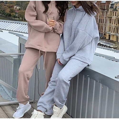 Women's Sweatshirt Tracksuit Pants Sets Sweatpants Basic Black Pink Casual Daily Solid Color Drawstring Hooded S M L XL
Women's Sweatshirt Tracksuit Pants Sets Sweatpants Basic Black Pink Casual Daily Solid Color Drawstring Hooded S M L XL