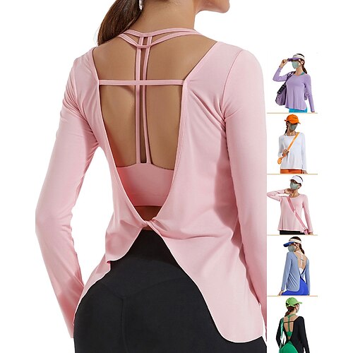 Women's Crew Neck Yoga Top Open Back Cross Back Solid Color Black Purple Spandex Yoga Fitness Gym Workout T Shirt Top Sport Activewear Breathable Quick Dry Comfortable Stretchy Loose Fit
Women's Crew Neck Yoga Top Open Back Cross Back Solid Color Black Purple Spandex Yoga Fitness Gym Workout T Shirt Top Sport Activewear Breathable Quick Dry Comfortable Stretchy Loose Fit