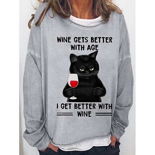 Women's Sweatshirt Pullover Basic Blue Khaki Gray Cat Street Round Neck Long Sleeve S M L XL 2XL 3XL
Women's Sweatshirt Pullover Basic Blue Khaki Gray Cat Street Round Neck Long Sleeve S M L XL 2XL 3XL