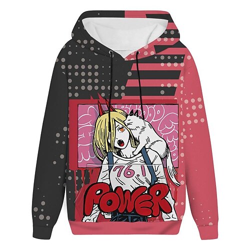 Inspired by Chainsaw Man Power Hoodie Print Front Pocket Graphic Hoodie For Men's Unisex Couple's Adults' 3D Print 100% Polyester Casual Daily
Inspired by Chainsaw Man Power Hoodie Print Front Pocket Graphic Hoodie For Men's Unisex Couple's Adults' 3D Print 100% Polyester Casual Daily
