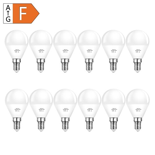 

12pcs 6W LED Globe Light Bulb 600lm E14 G45 20 LED Beads SMD 2835 60W Halogen Equivalent Warm Cold White 110-240V